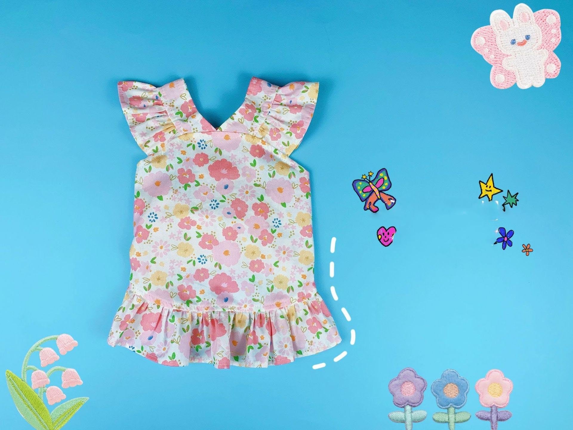 Fashion Simple Pet Floral Flower Skirt